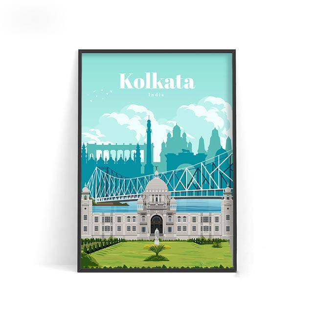 Affiche murale décorative – Villes du monde sur toile