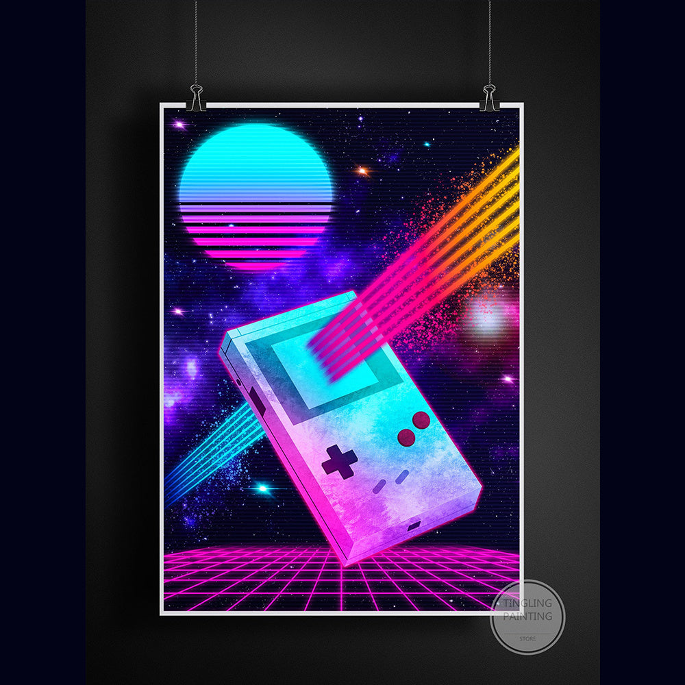 Poster néon manette