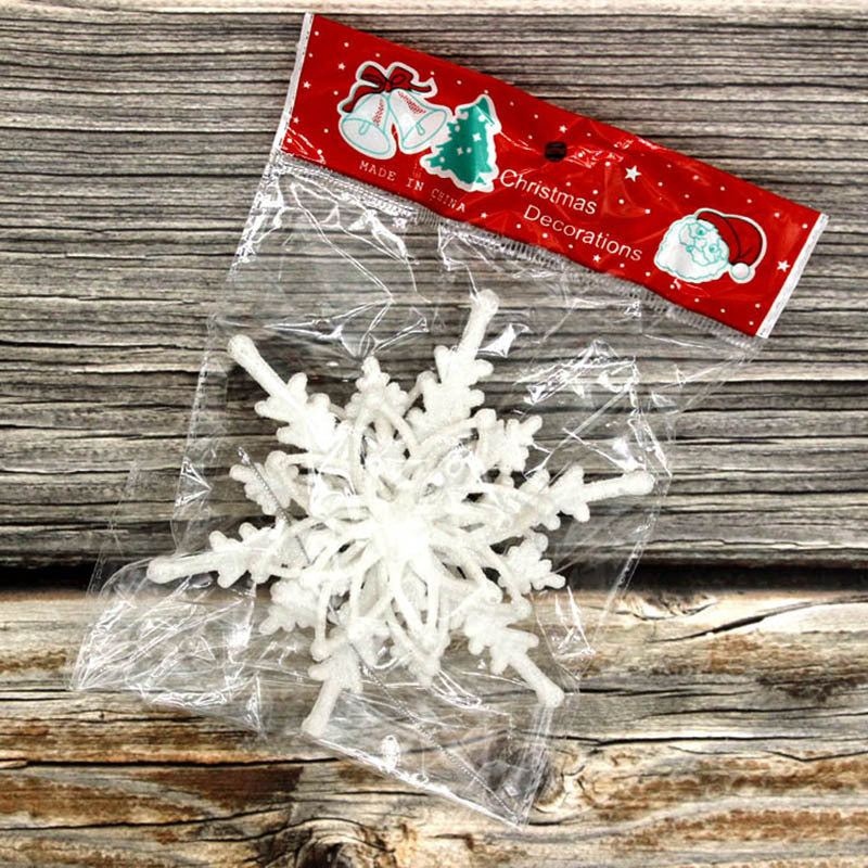 Flocon de Neige Blanc – Pendentif de Sapin de Noël en Plastique