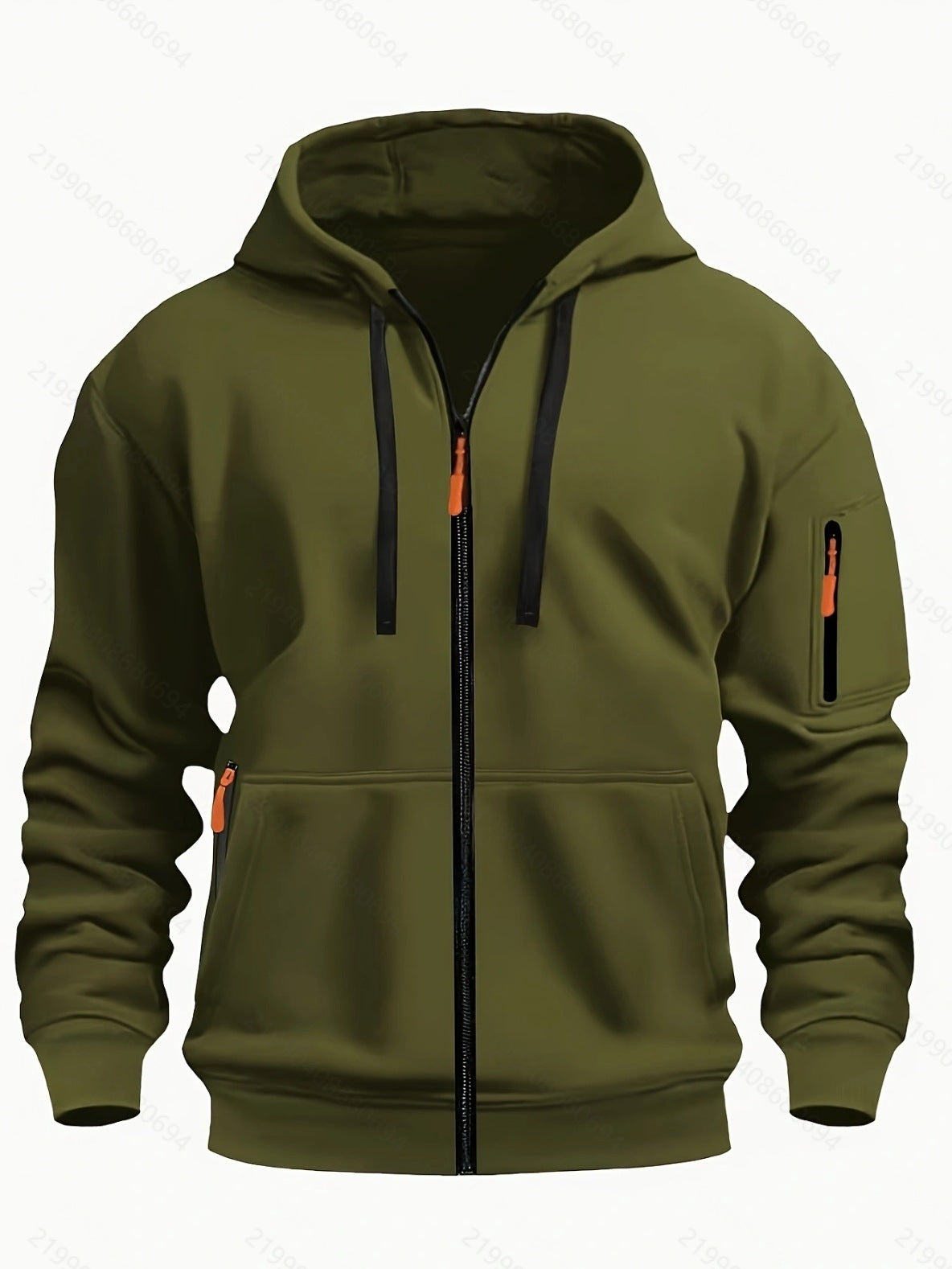 Sweat à capuche zippé homme – Cardigan doublé chaud et décontracté