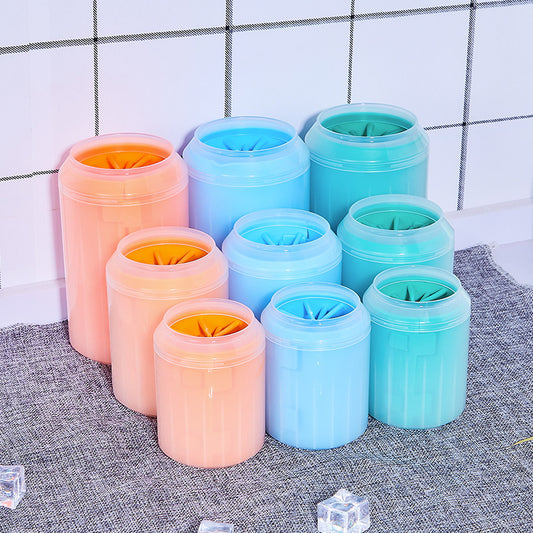 Gobelet nettoyeur de pattes pour animaux – brosse douce intégrée
