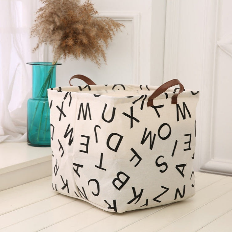 Panier de Rangement Pliable – Tissu Coton & Lin (32×32×32 cm)