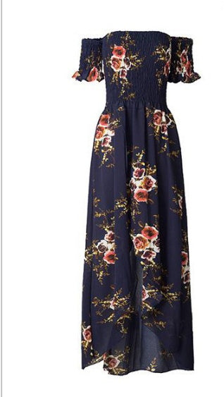 Robe longue bohème à épaules dénudées – robe d’été fluide et élégante