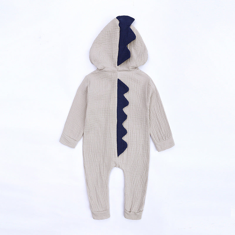 Pyjama à capuche dinosaure bébé – Coton doux à fermeture éclair