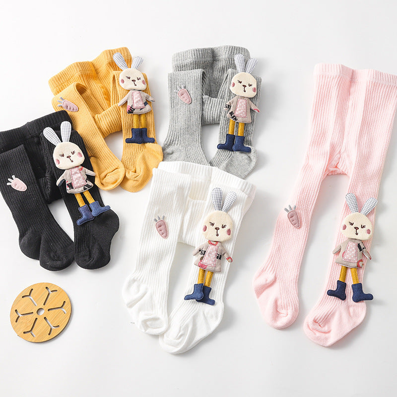 Collants fille en coton tricoté – motifs mignons