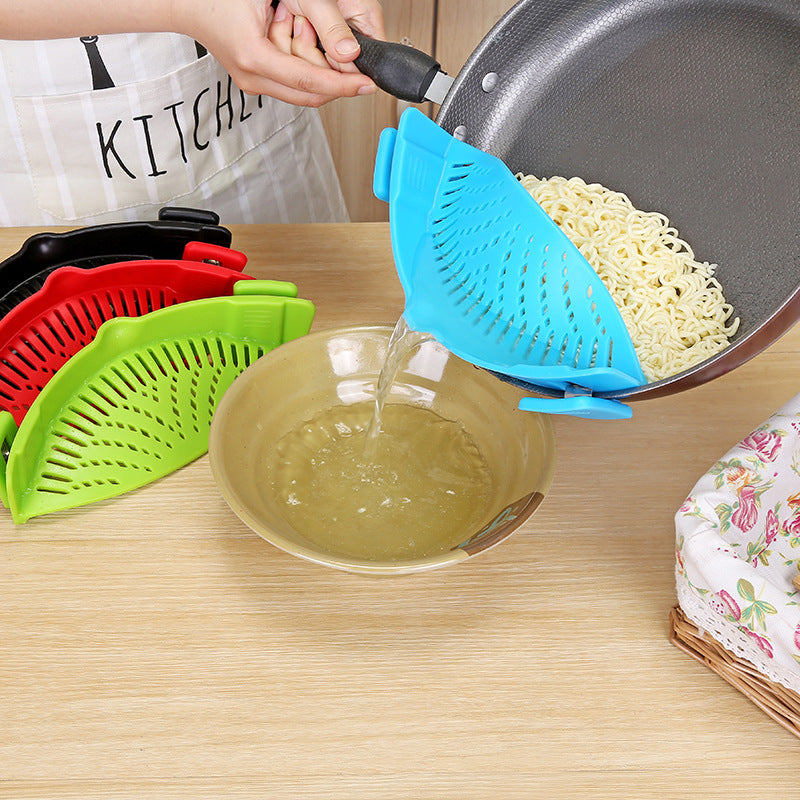 Égouttoir en silicone clip – Filtre universel pour casseroles et poêles