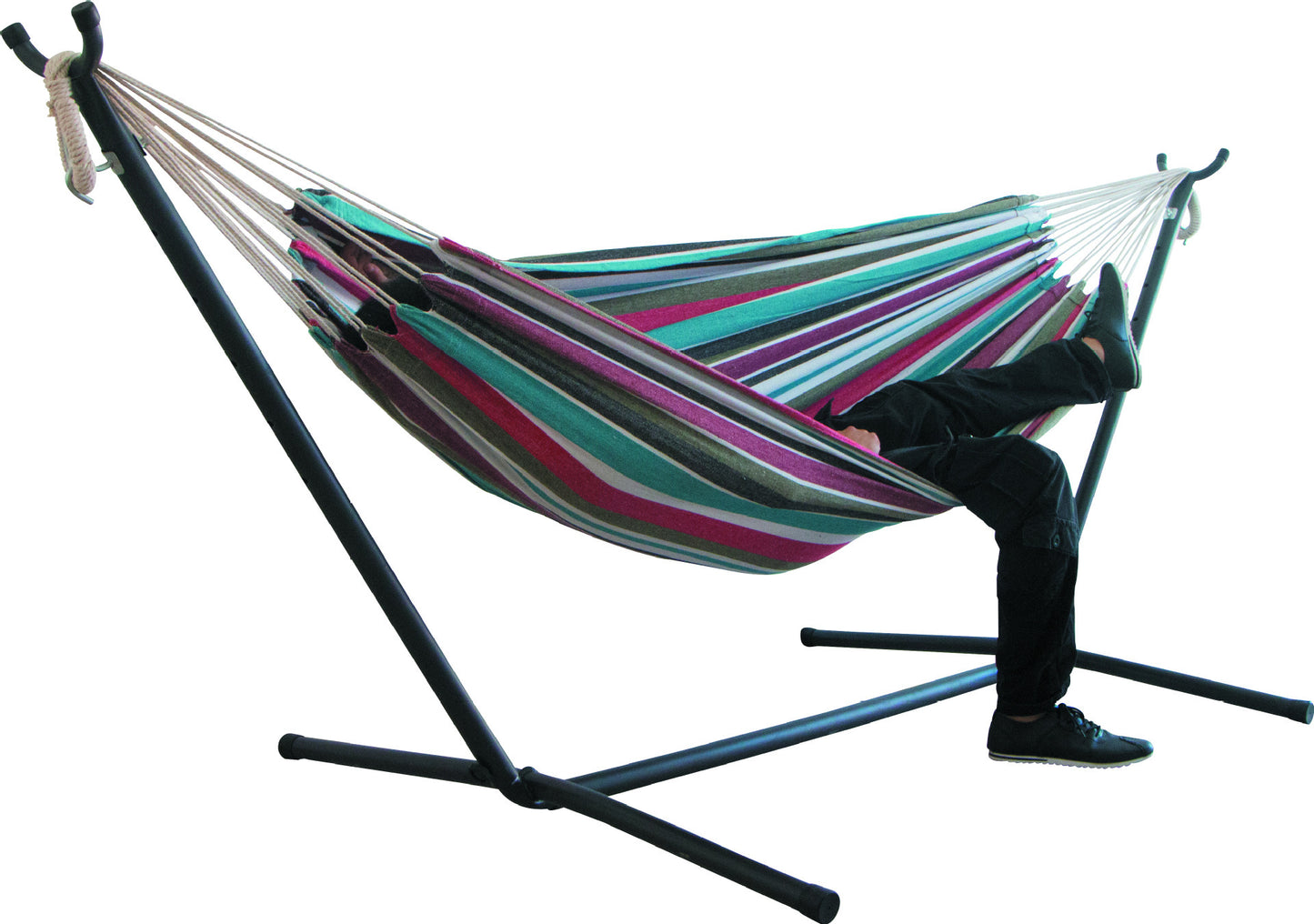 Hamac de Camping en Toile – Double Largeur 200x150 cm (Sans Support)