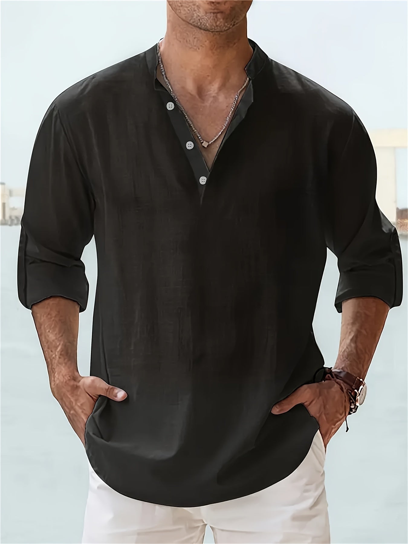 Chemise homme à manches longues – Respirante et élégante