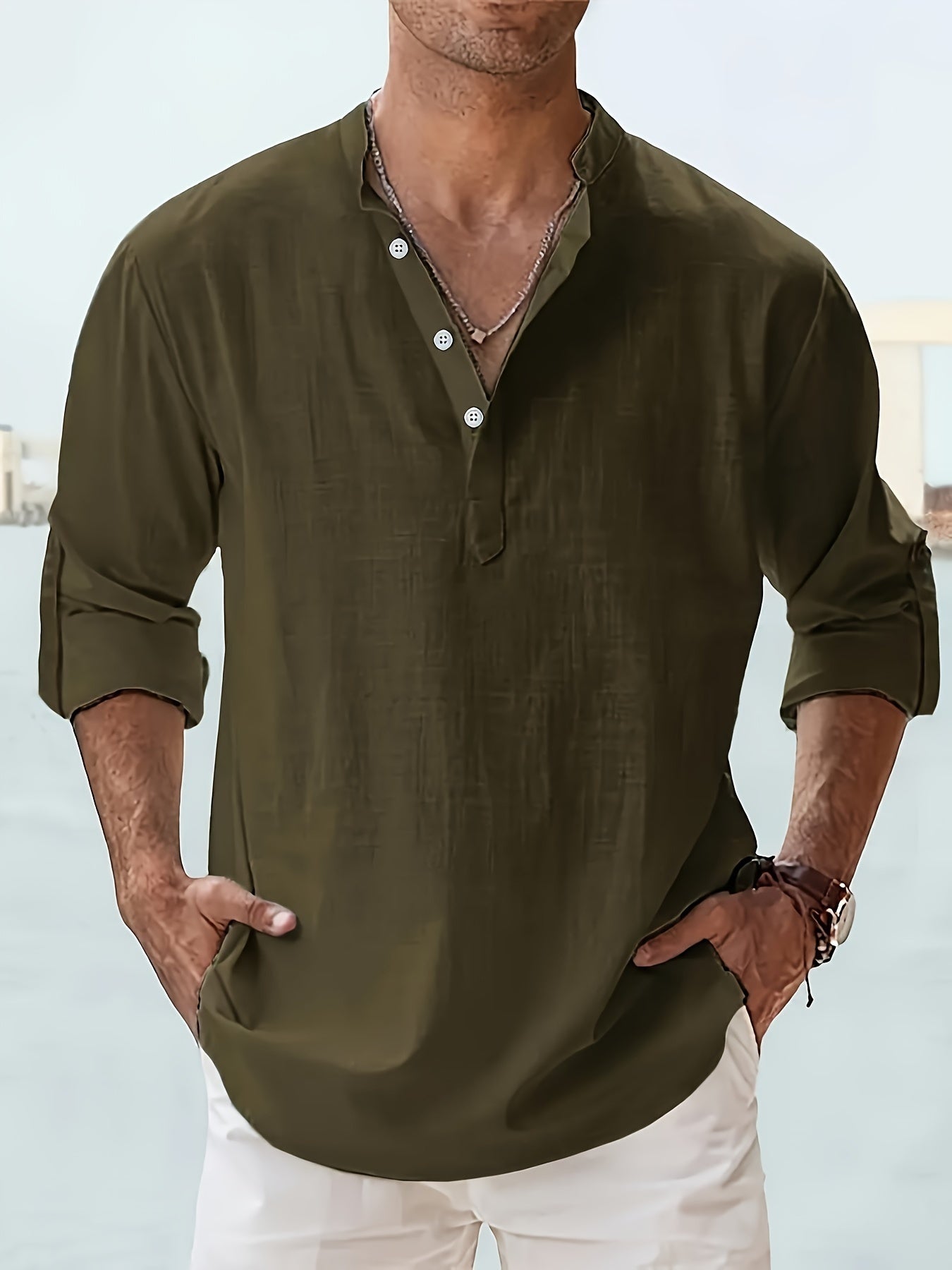 Chemise homme à manches longues – Respirante et élégante