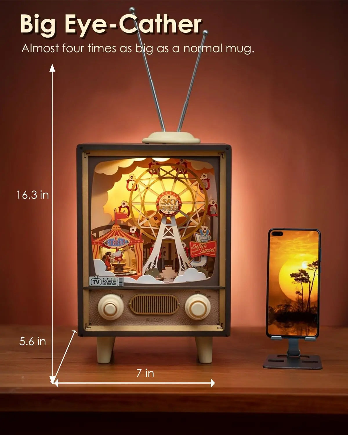 Rolife Sunset Carnival – Boîte à Musique 3D avec Lumière