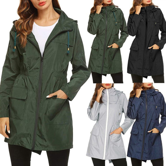 Veste imperméable femme – coupe-vent à capuche (S–XXL)