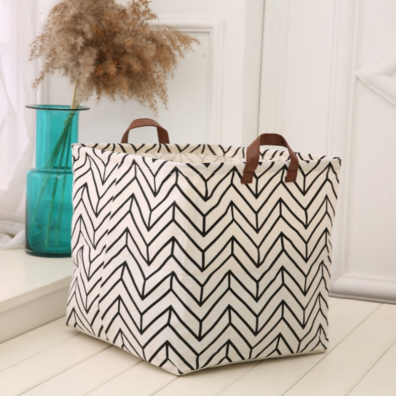 Panier de Rangement Pliable – Tissu Coton & Lin (32×32×32 cm)