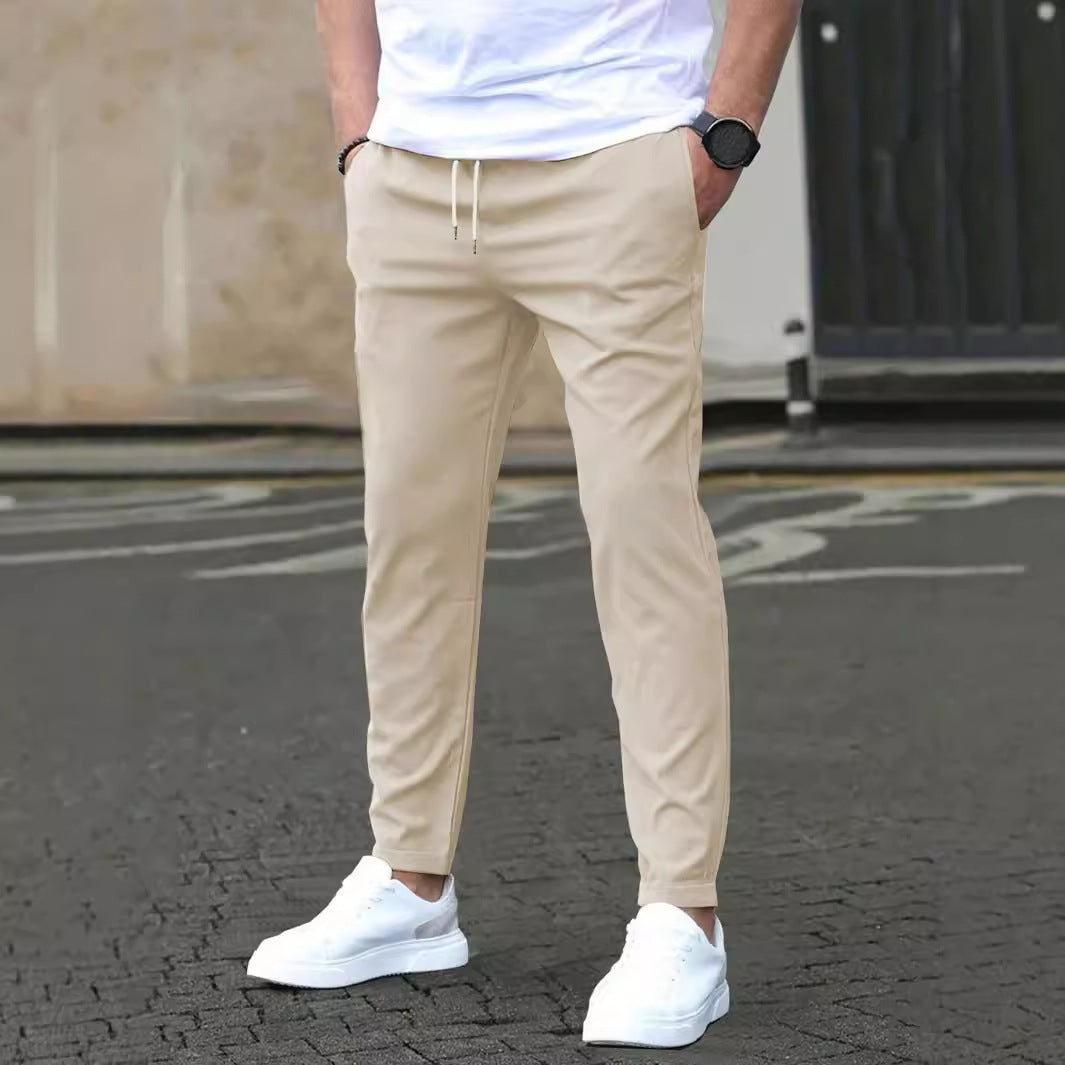 Pantalon homme ajusté casual – Coupe droite et tissu respirant