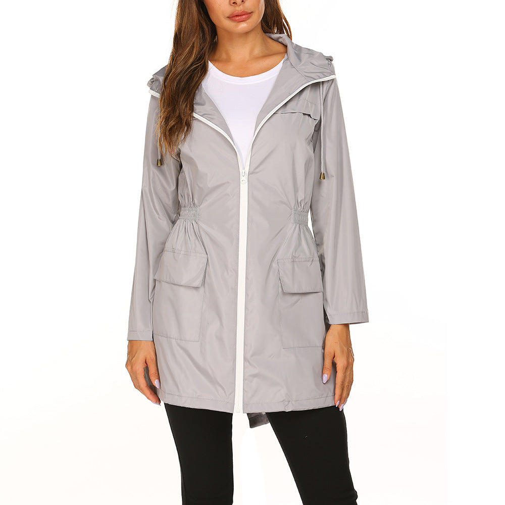 Veste imperméable femme – coupe-vent à capuche (S–XXL)