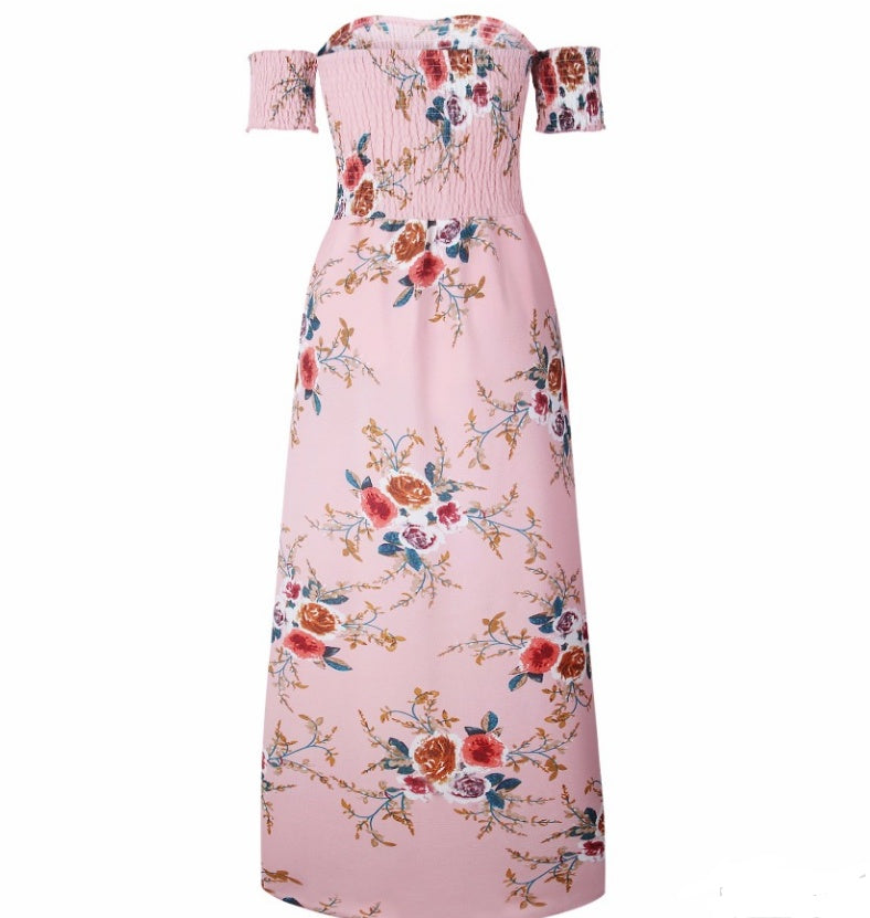 Robe longue bohème à épaules dénudées – robe d’été fluide et élégante