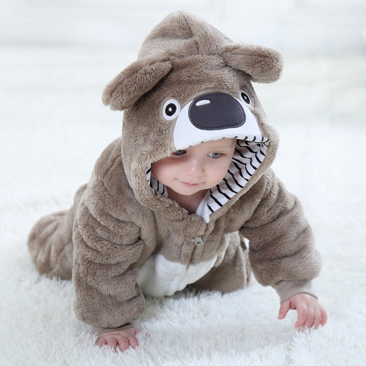 Combinaison ours à capuche en flanelle – printemps/automne