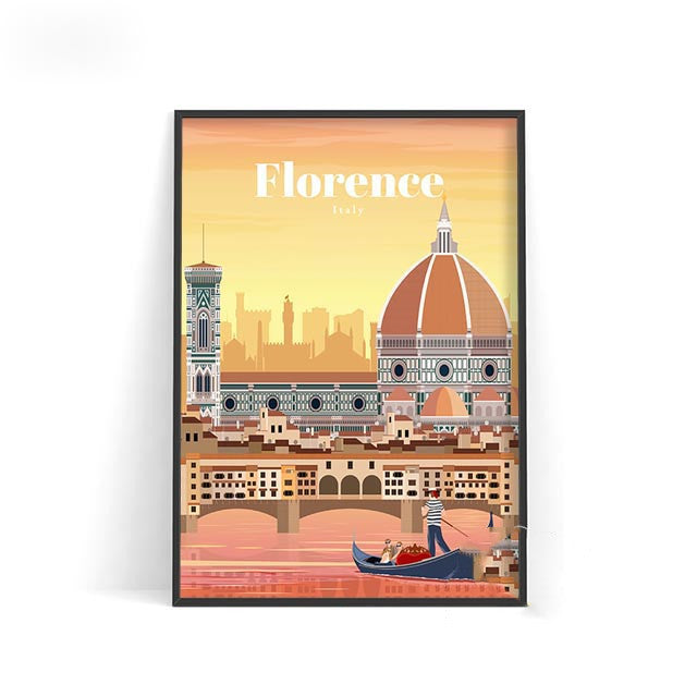 Affiche murale décorative – Villes du monde sur toile