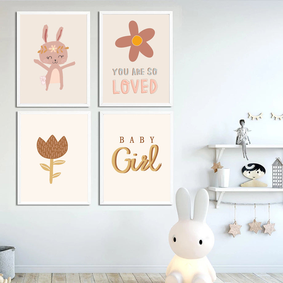 Mur avec 4 posters pour enfant