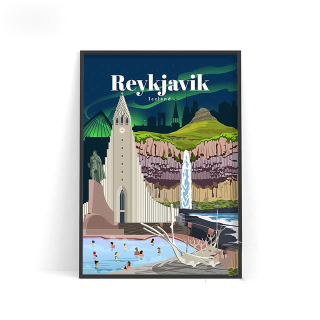 Affiche murale décorative – Villes du monde sur toile