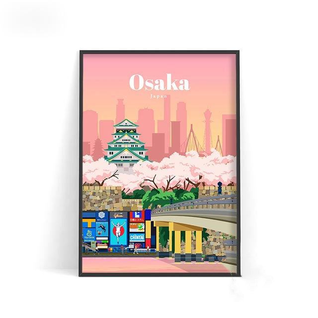 Affiche murale décorative – Villes du monde sur toile