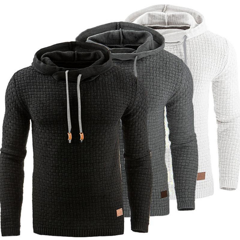 Sweat à capuche jacquard homme – Style décontracté et chaud à manches longues