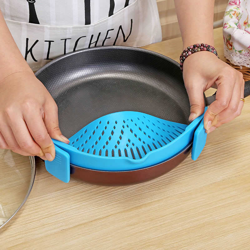 Égouttoir en silicone clip – Filtre universel pour casseroles et poêles