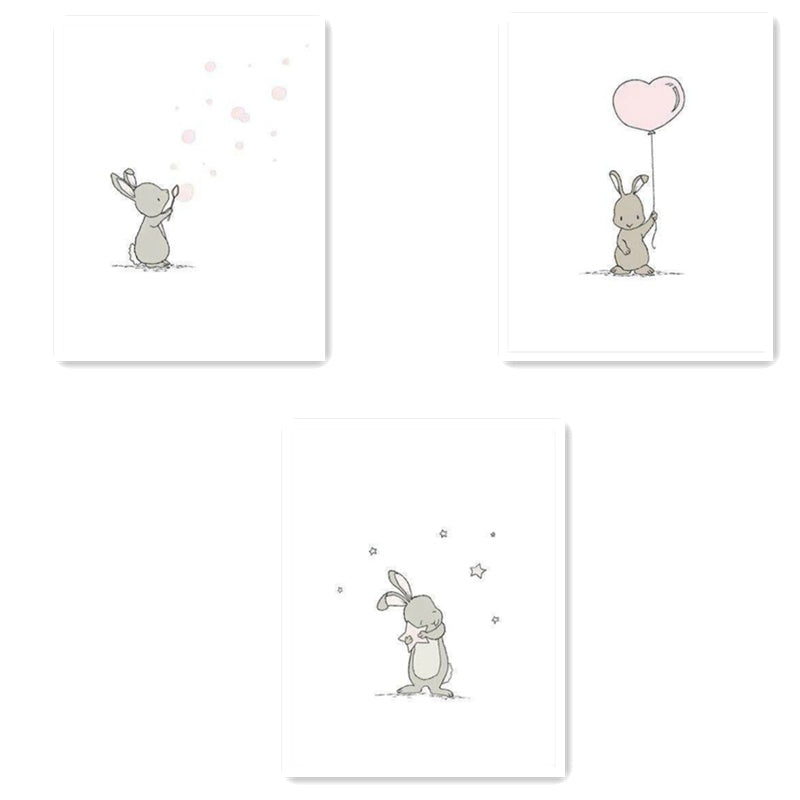 3 posters pour enfants avec lapins