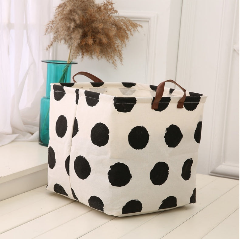 Panier de Rangement Pliable – Tissu Coton & Lin (32×32×32 cm)