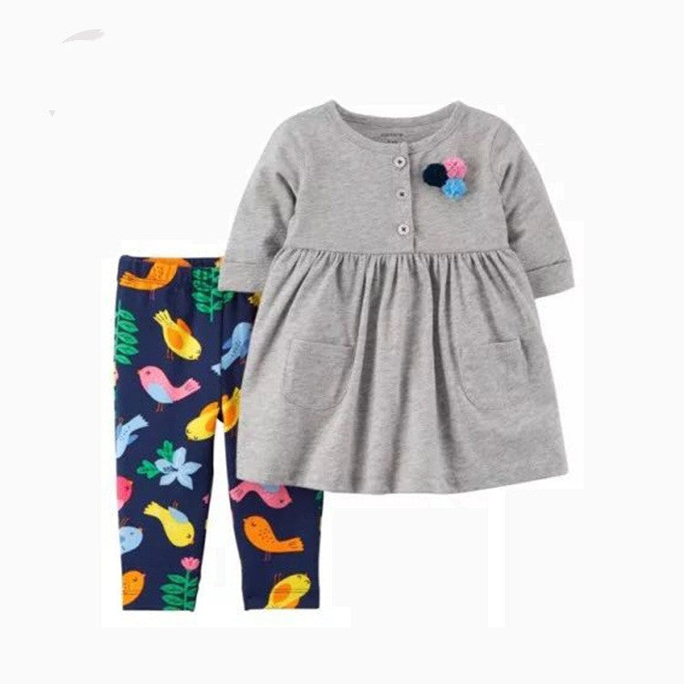 Ensemble Bébé 2 Pièces Fille – Haut et Pantalon en Coton Doux