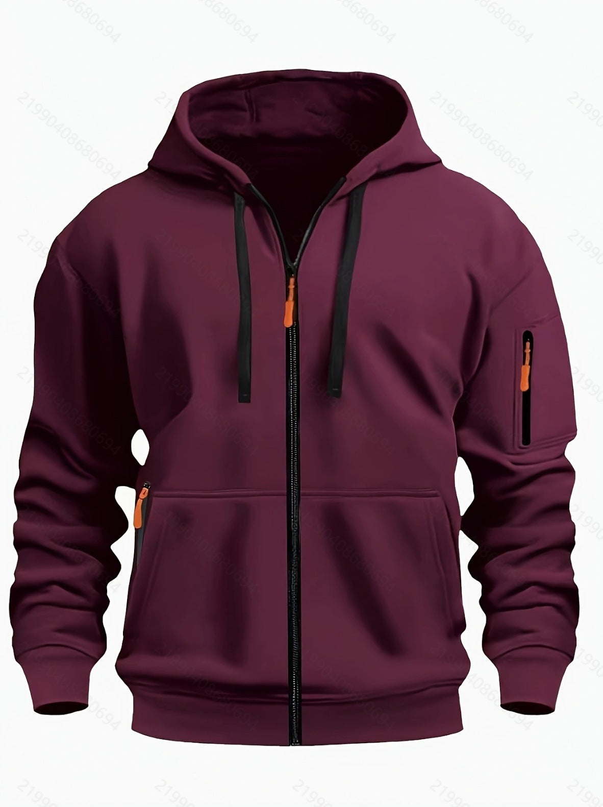 Sweat à capuche zippé homme – Cardigan doublé chaud et décontracté