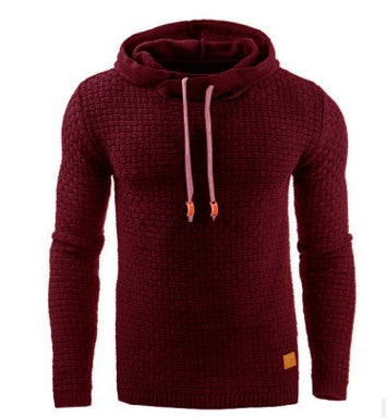 Sweat à capuche jacquard homme – Style décontracté et chaud à manches longues