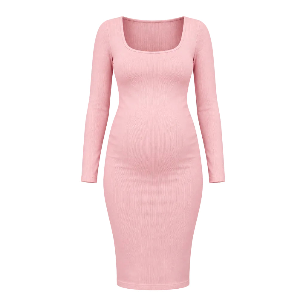 La robe de grossesse à col rond