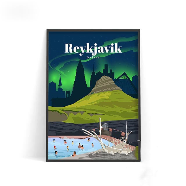 Affiche murale décorative – Villes du monde sur toile