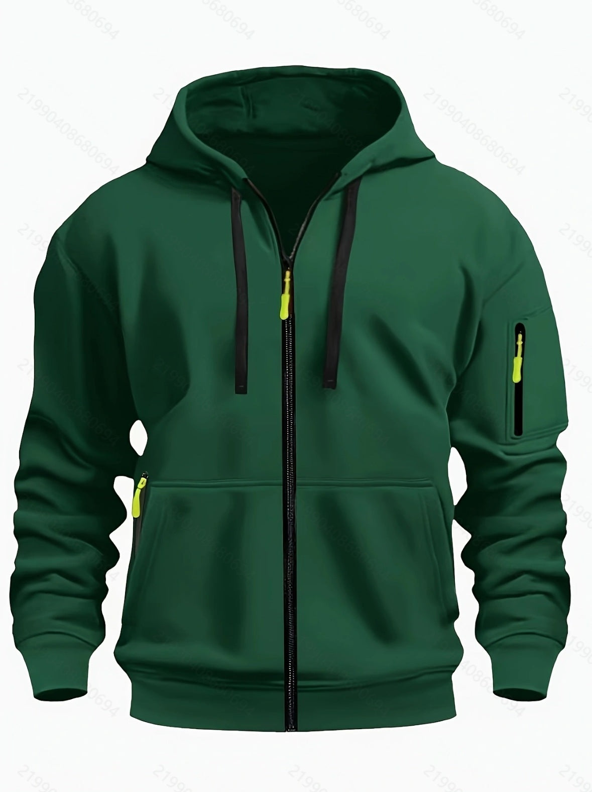 Sweat à capuche zippé homme – Cardigan doublé chaud et décontracté