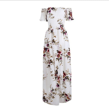 Robe longue bohème à épaules dénudées – robe d’été fluide et élégante