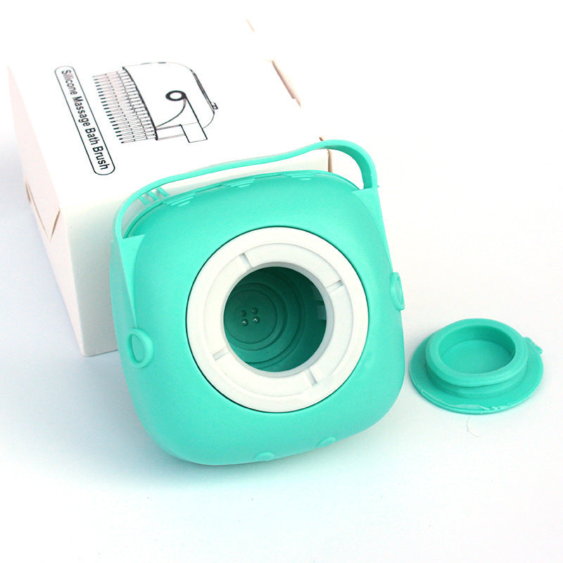 Brosse de bain et massage en silicone pour chien et chat – avec réservoir à shampoing