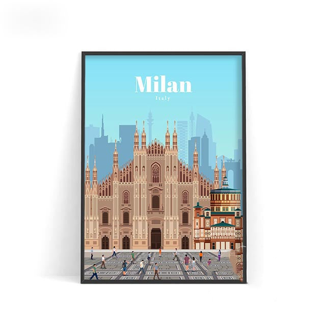 Affiche murale décorative – Villes du monde sur toile