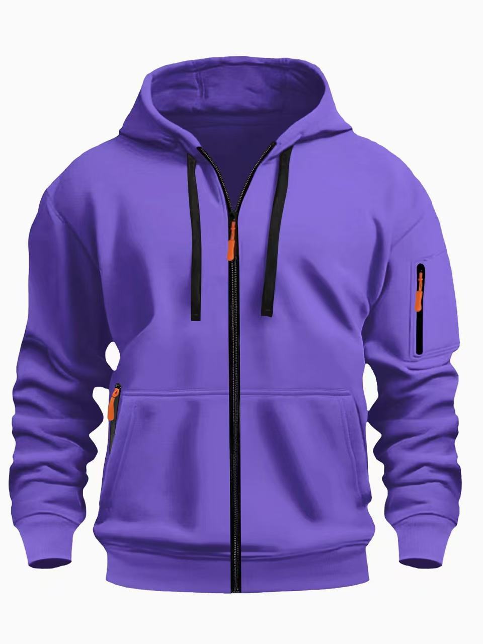 Sweat à capuche zippé homme – Cardigan doublé chaud et décontracté