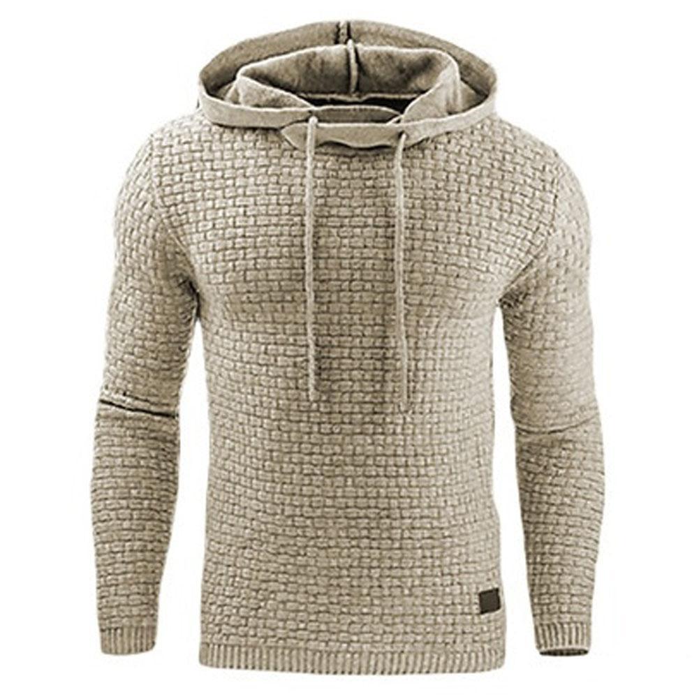 Sweat à capuche jacquard homme – Style décontracté et chaud à manches longues