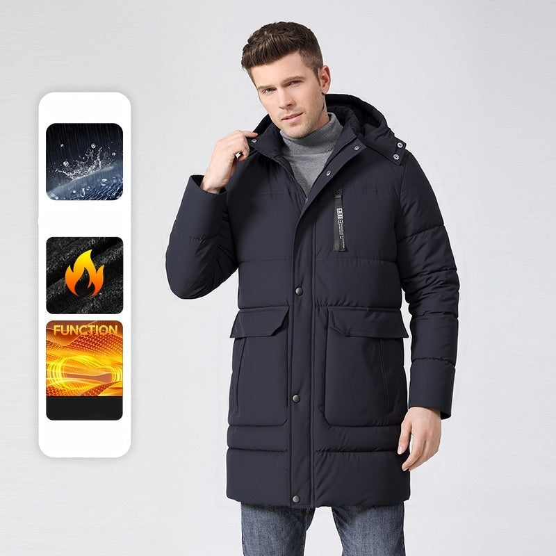 Manteau long homme doublé polaire – chaud et élégant