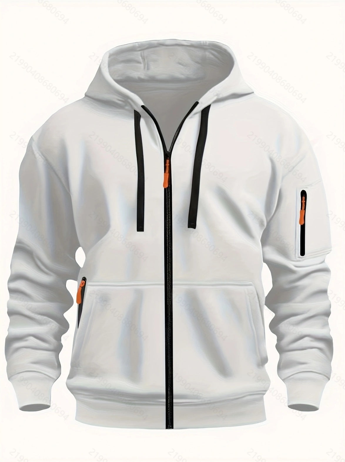 Sweat à capuche zippé homme – Cardigan doublé chaud et décontracté