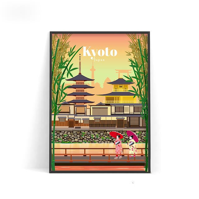 Affiche murale décorative – Villes du monde sur toile