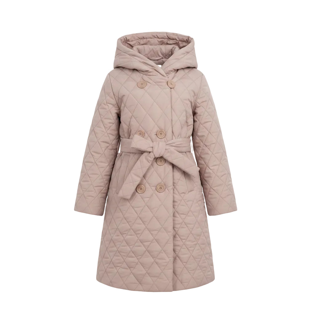 Le manteau long enfant à col montant