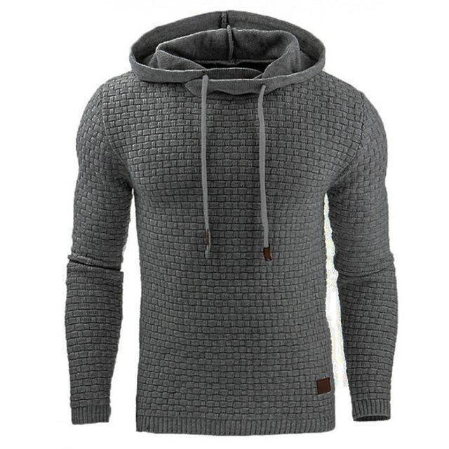 Sweat à capuche jacquard homme – Style décontracté et chaud à manches longues