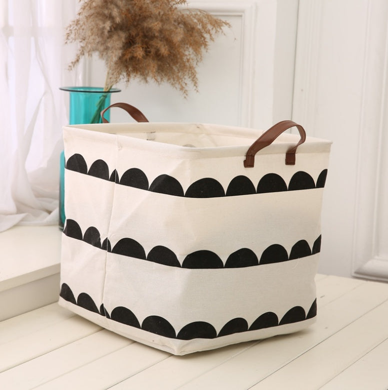 Panier de Rangement Pliable – Tissu Coton & Lin (32×32×32 cm)
