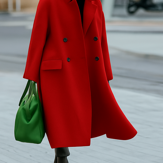 Manteau long femme style européen – laine synthétique élégante (S–8XL)