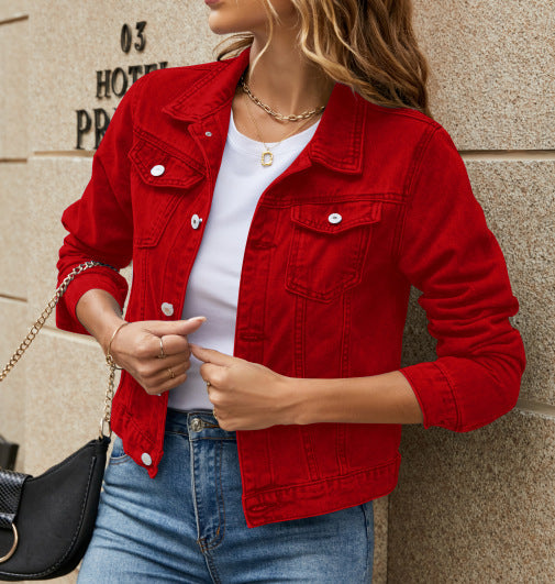 Veste en jean femme – coupe slim à col classique (S–XXL)