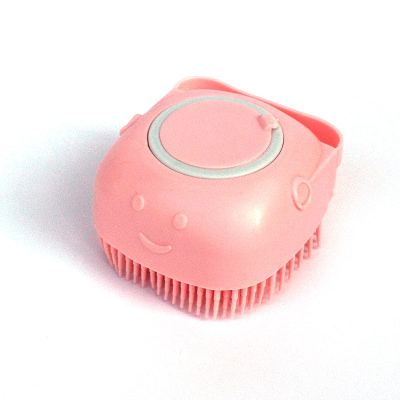 Brosse de bain et massage en silicone pour chien et chat – avec réservoir à shampoing