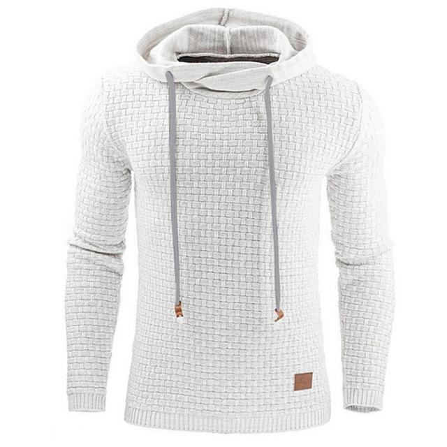 Sweat à capuche jacquard homme – Style décontracté et chaud à manches longues