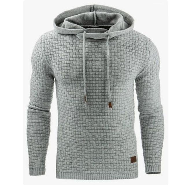 Sweat à capuche jacquard homme – Style décontracté et chaud à manches longues